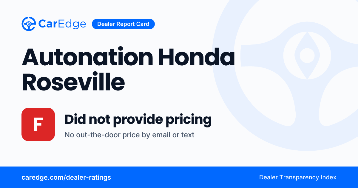Autonation Honda Roseville - Roseville, CA: Did Not Provide Pricing ...