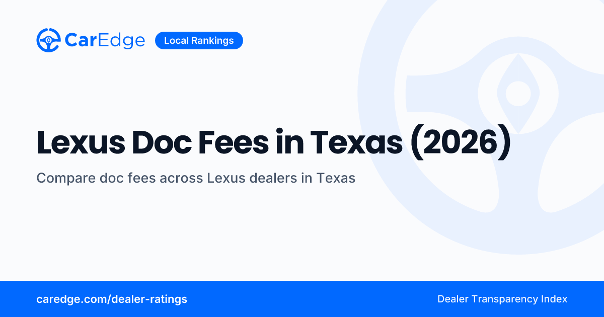 Lexus Doc Fees in Texas (2026) | CarEdge Dealer Transparency Index