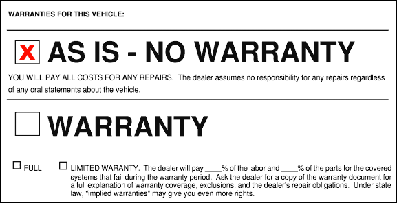 As-Is No Warranty