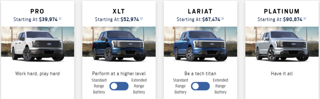 2022 f-150 lightning pricing