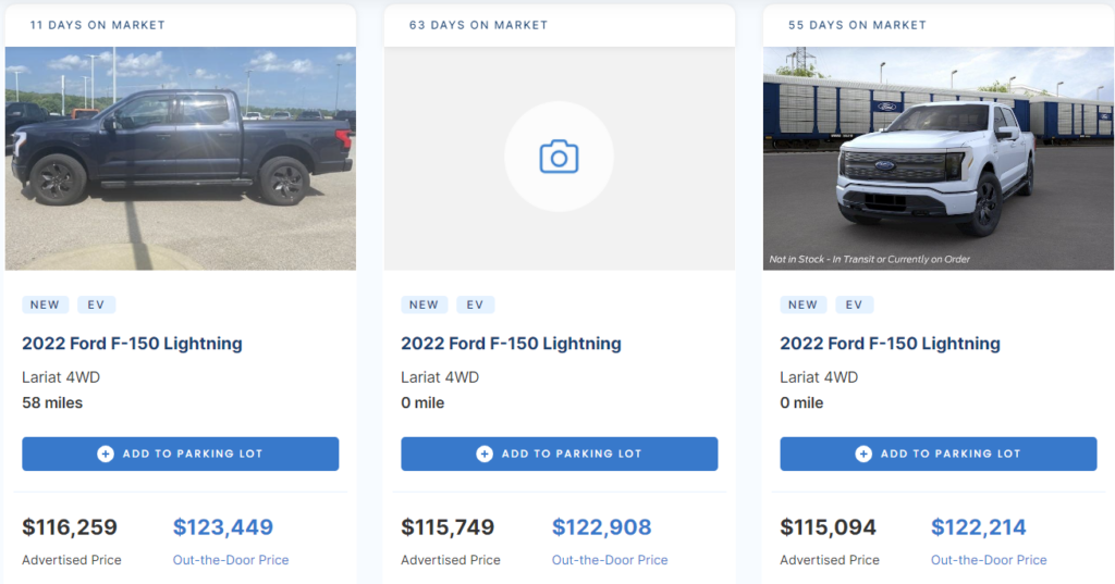 F-150 Lightning markups