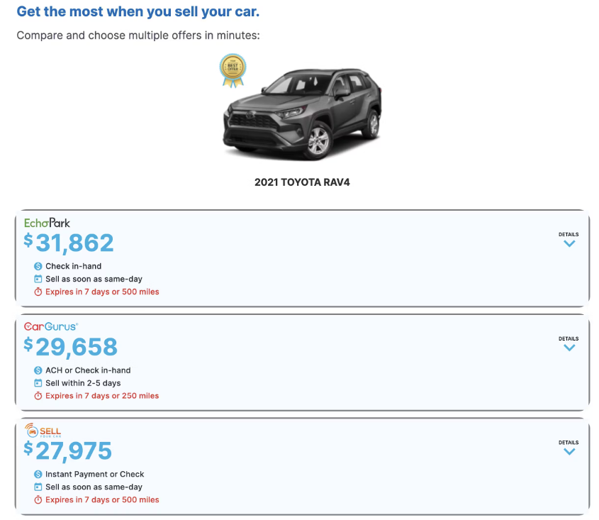 EchoPark Automotive offers - CarEdge Offer Comparison